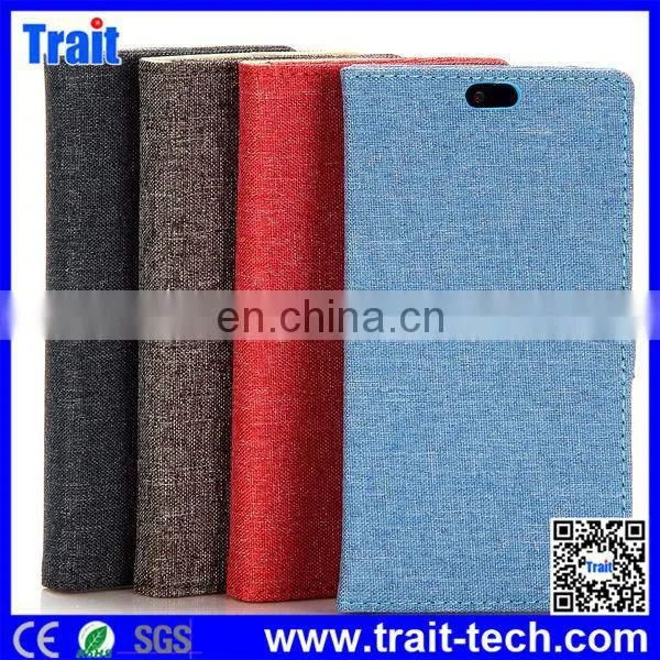 Leather Case With Cloth Texture Wallet Style Phone Case Cover for HTC Desire 510