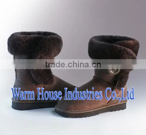 2016 New fashion 100% Pure sheep skin winter snow boots for women