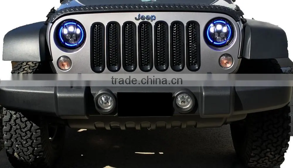 7inch CREE Led 60W Hi-Low Beam Round Blue Work Head Lamp Light Headlight