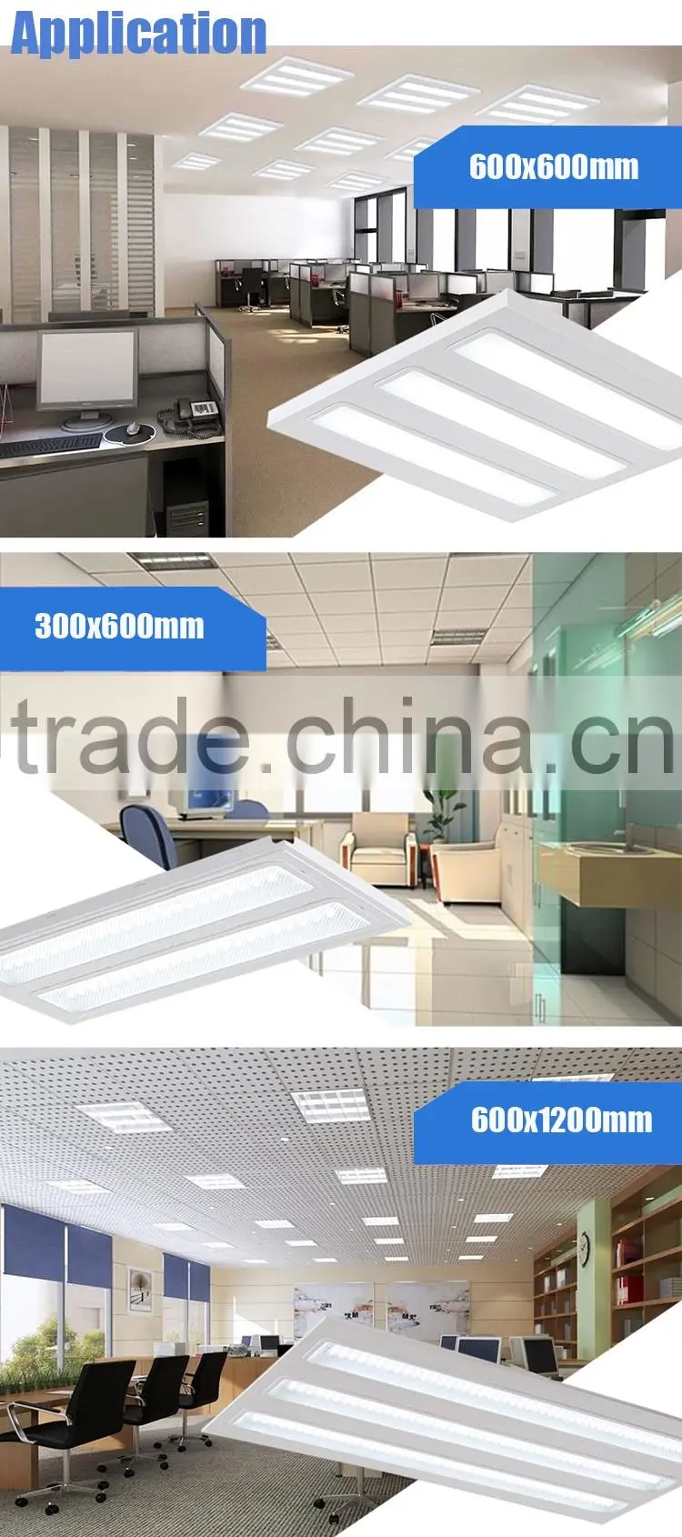 Factory hot sale panel led grille lamp for hotel