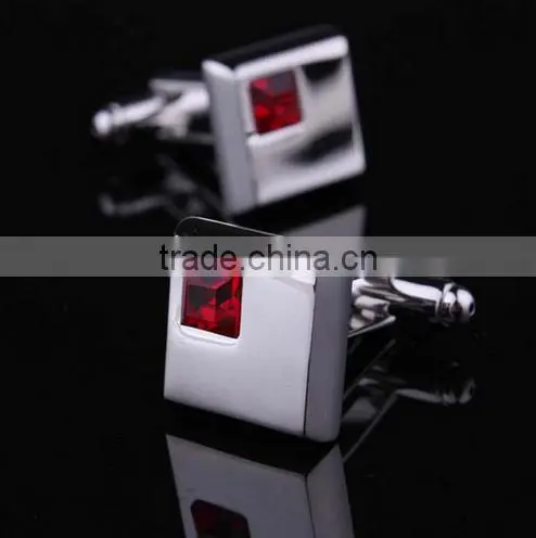 Shirt Cufflinks Wedding Silver Business Mens Wholesale Stainless Steel Crystal