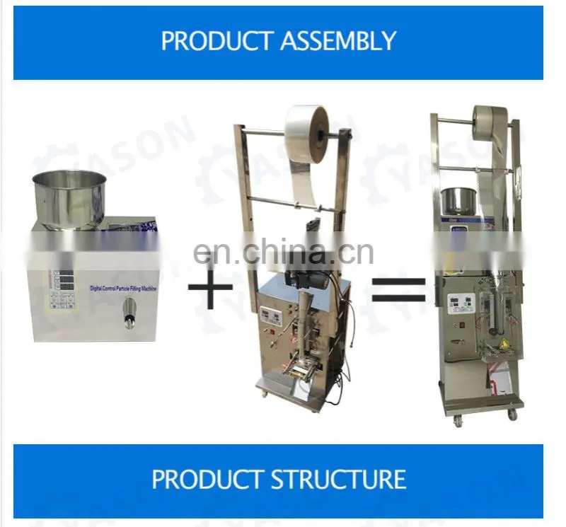 YTK-PW200 200g Particle and powder automatic packaging machine price for grain, coffee beans, tea bag, spices, flour