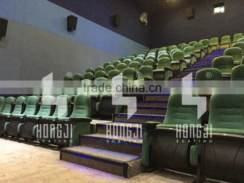 High quality Theater seating cinema seat fabric folding chair with cup holder HJ95D-E