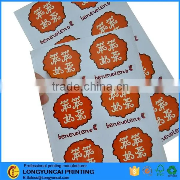 Customized eco-friendly self adhesive PET transparent sticker for fruit packaging