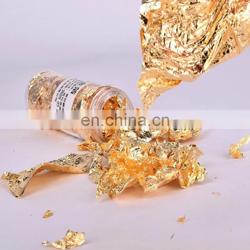 2g/box Edible Grade Genuine Gold Leaf Schabin Flakes Gold Cake Decoration DIY Chocolates Decor For Happy Birthday Party Baking