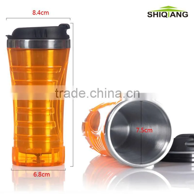 450ml double wall auto tumblers with colorful plastic outer shell