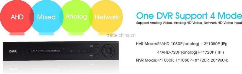 4ch 1080P H.264 AHD DVR 1 SATA analog high definition DVR 3G/WIFI DC12V 2A