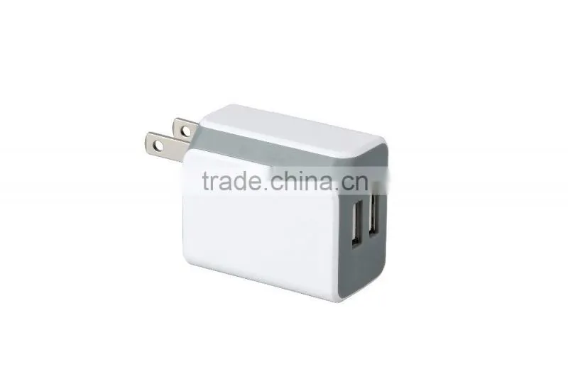 2.4 Amp (12 Watt) Dual USB Wall Charger with foldable Plug for cellphone