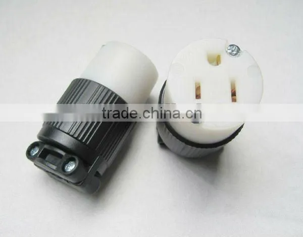 Fully nylon phosphor fused US socket outlet in black