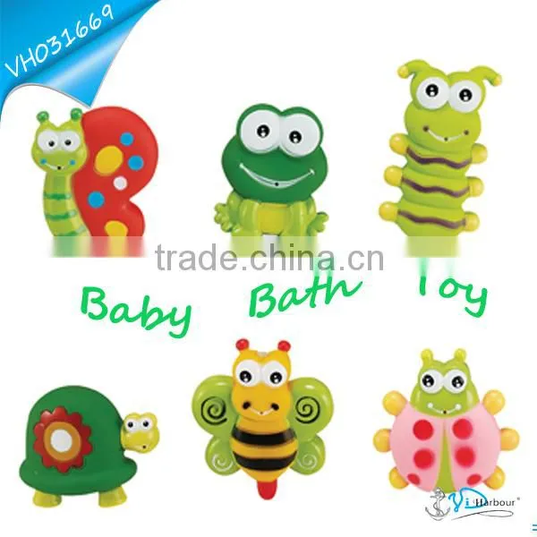 Vinyl Water Spraying Boat Ship Bath Toy Sets for Baby