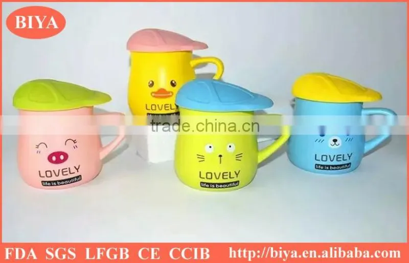 mug silicone lid ceramic cup with decal printing coffee mug with silicone lid and handles cheap mug