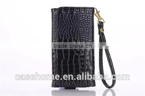Luxury Wallet PU Leather Pouch Case Cover for Various Smart Phones With Strap and card holder