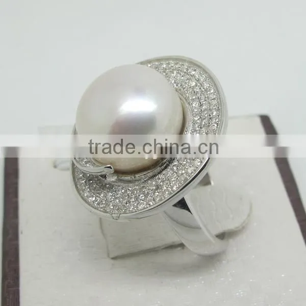 JL Brands Freshwater Pearl Ring Flower Silver Ring Hot Sale In Morocco