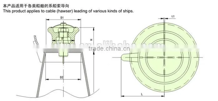 Ship Roller Fairlead With Single-roller