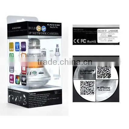 BC-881H Hidden Bulb WiFi/AP IP Network DVR Camera