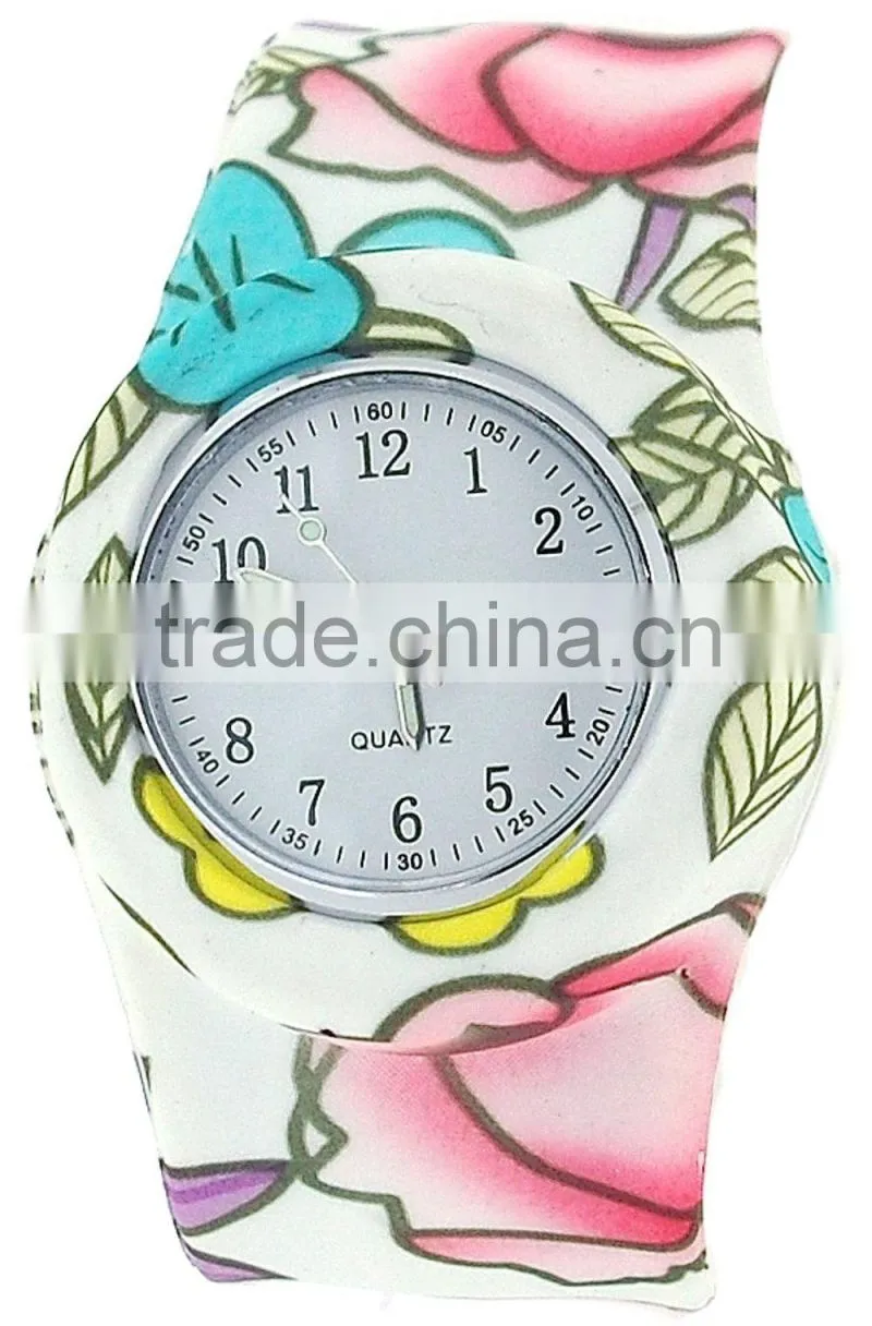2015 flower silicone women watch