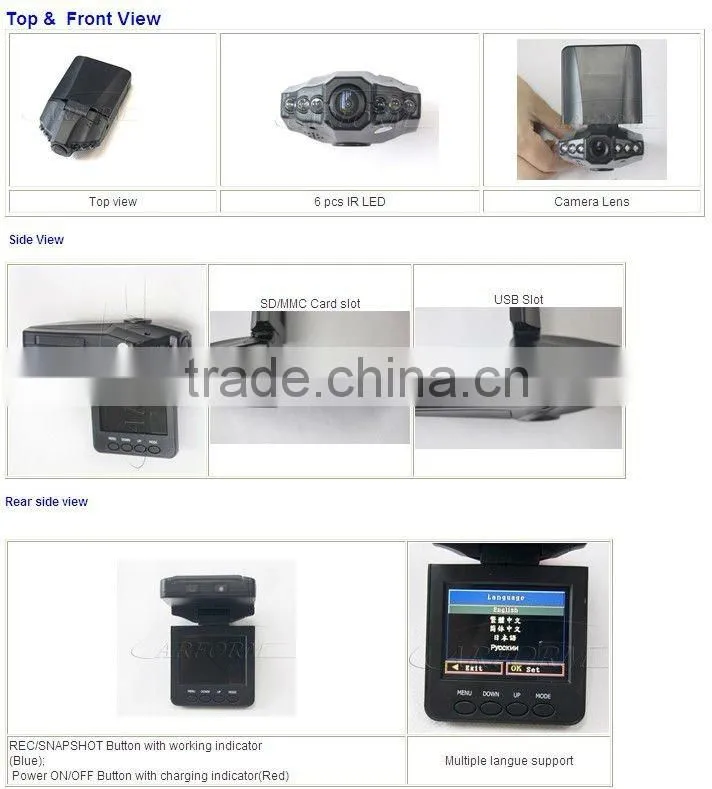 CHINA HD 600Pixels hd car black box