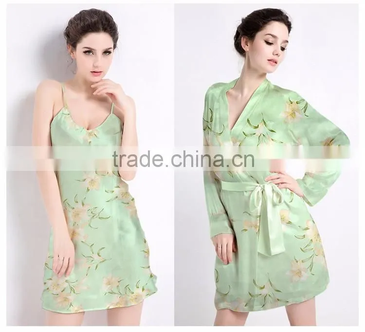 19mm green 100% silk charmeuse fabric for women