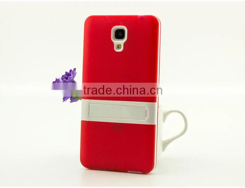 Keno Slim Fit Hybrid Flexible TPU Armor Defender Case with Kickstand for Xiaomi 4
