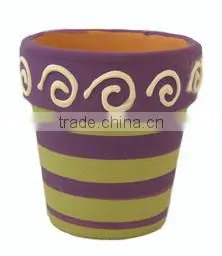 terracotta indoor mini vase by hand painted