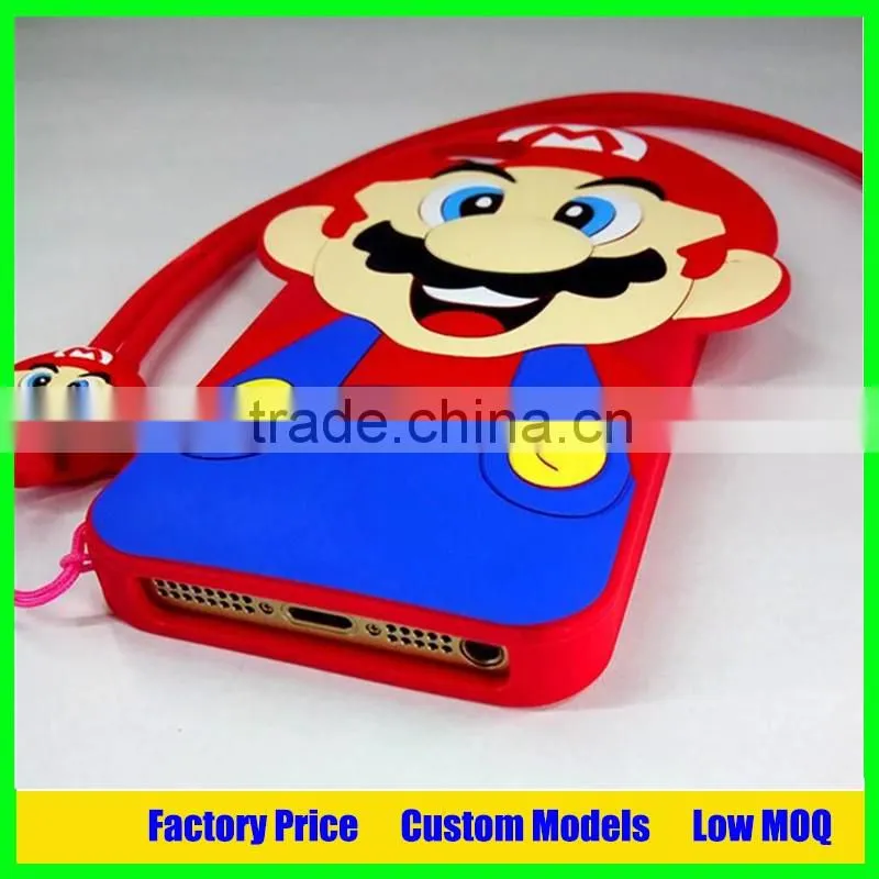 Newest design for mario phone case silicone cover for iphone6 case cover