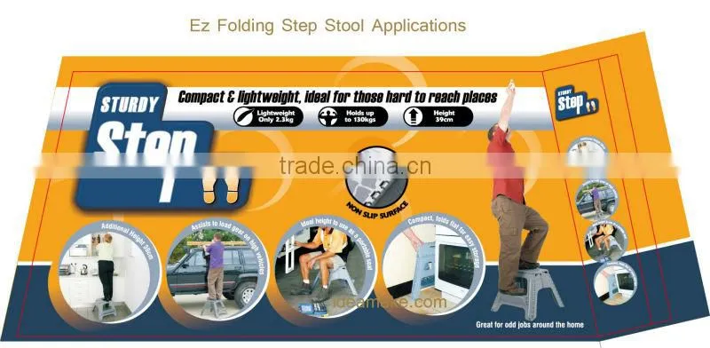 SGS safety approval Foldable Step Stool ,Ez Folding Step Stool with one step