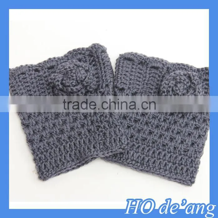 HOGIFT Knitting flowers boot cuffs,Handmade lace Boot Toppers