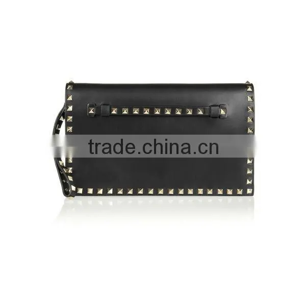 3719-2015 black PU leather high quality ladies clutch bag