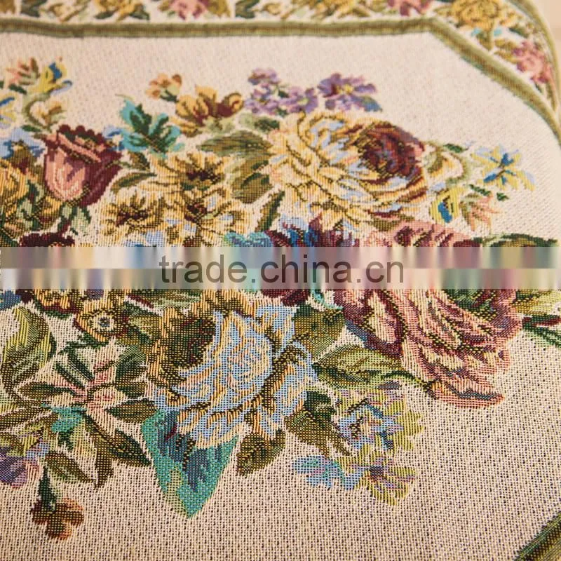 Plus Tassels Table Runner In Jacquard Polysilk