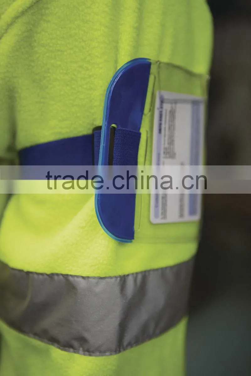 Clear SIA Security Reflective Green Arm Band Photo ID Card Case Badge Adjustable Armband Card Holder