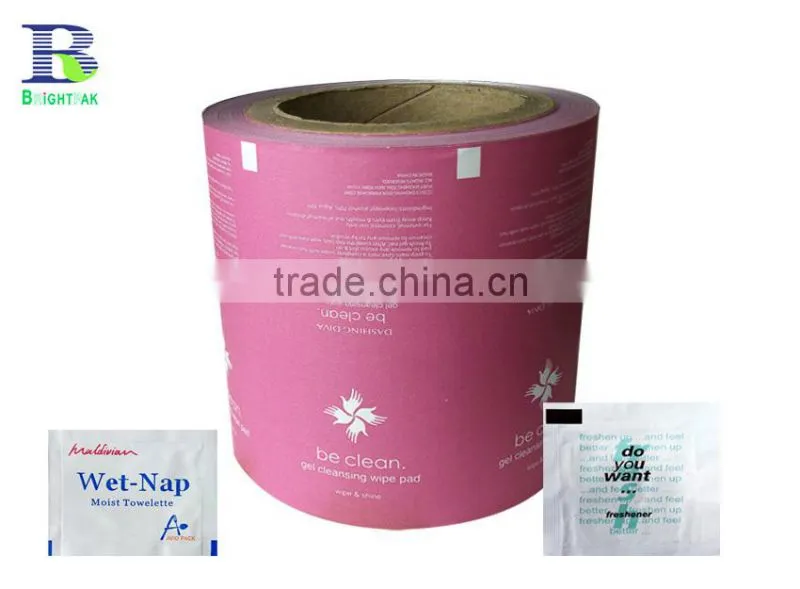 aluminum foil paper packing Lemon cleaning wipes, aluminium foil paper packaging for adult wet wipes, cleaning wet wipes