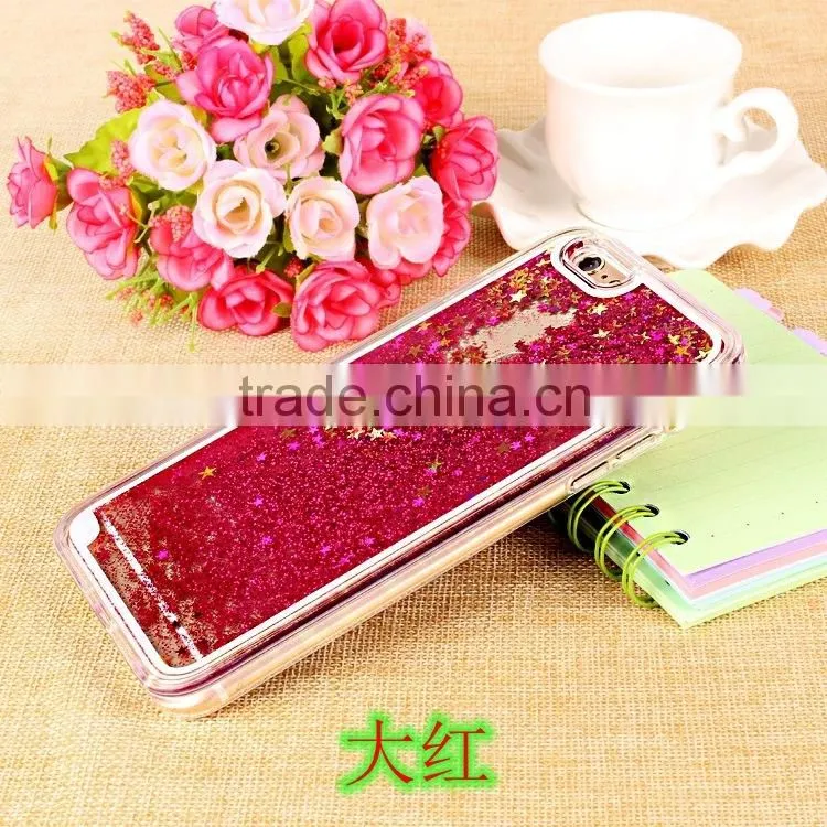 Glitter Bling Stars Liquid Novelty Colourful Tpu Phone Case For apple iphone 6 6s plus