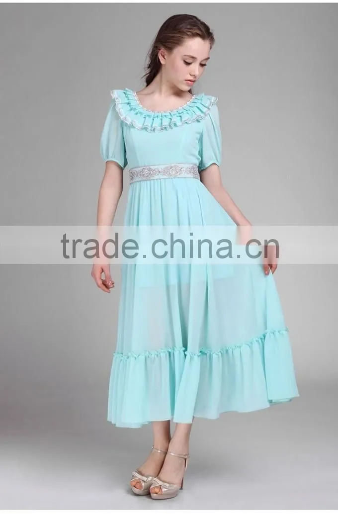 2015 Custom Design Big Size Long Evening Prom Dresses Ladies