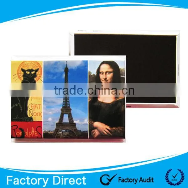 Rectangle paris souvenir china tinplate cities fridge magnet