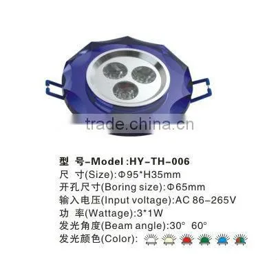 New 3w crystal Led downlight