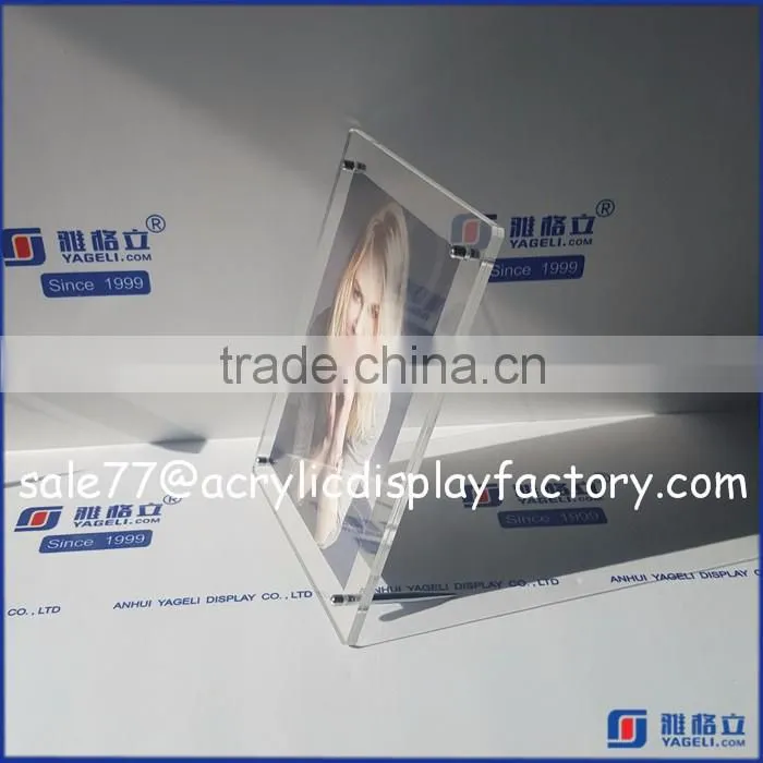 Yageli Factory High Clear Two Side Large Acrylic Cube Photo Frame 2016