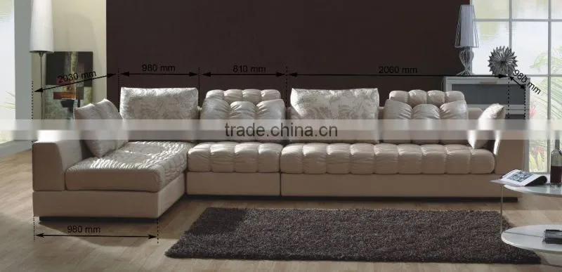 Top Quality modern cream color leisure style sectional sofa set for living room