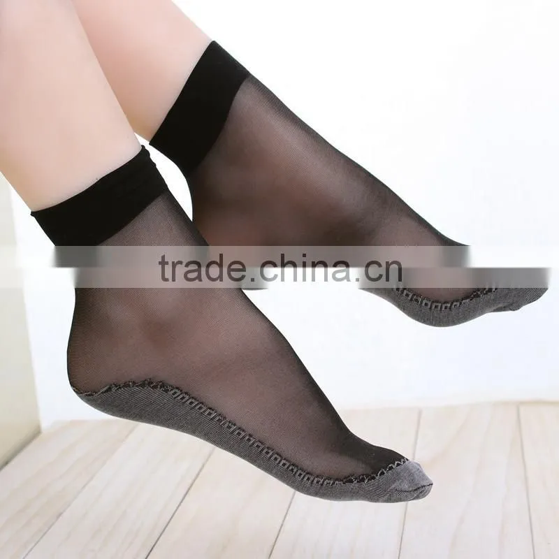 transaprent colorful women sheer short nylon transparent ankle socks