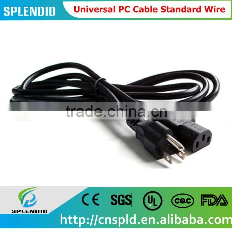 3-Prong 6 Ft Trapezoid Computer Power Cord Universal PC Cable Standard Wire