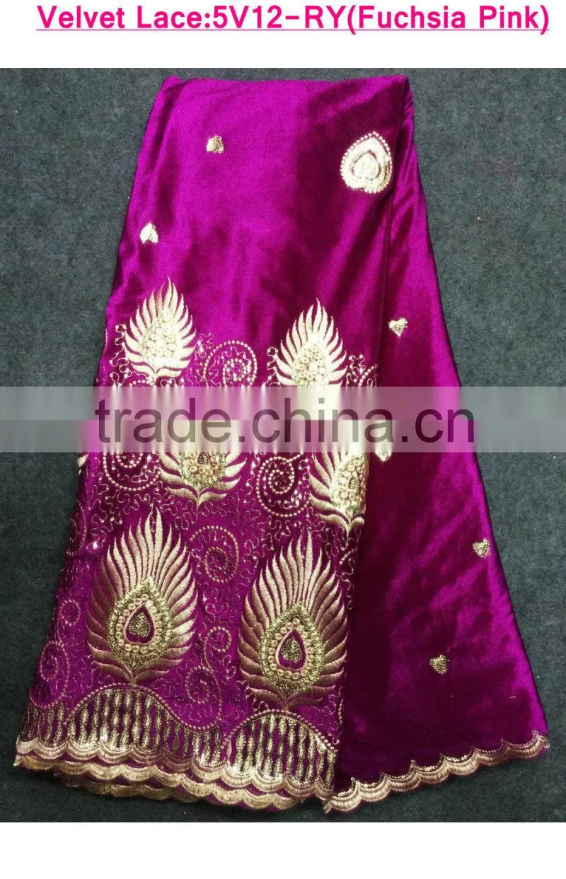 high quality African Velvet lace fabric for party dresses