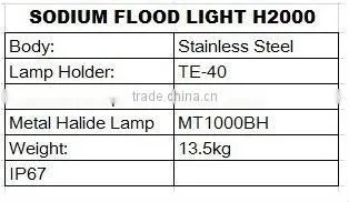 1000w Sodium metal halide lamp outdoor waterproof flood light