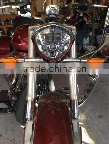 Bullet Style Headlight- Polaris Victory Motorcycle LED Headlights Kit Cross Country Magnum 8 Ball