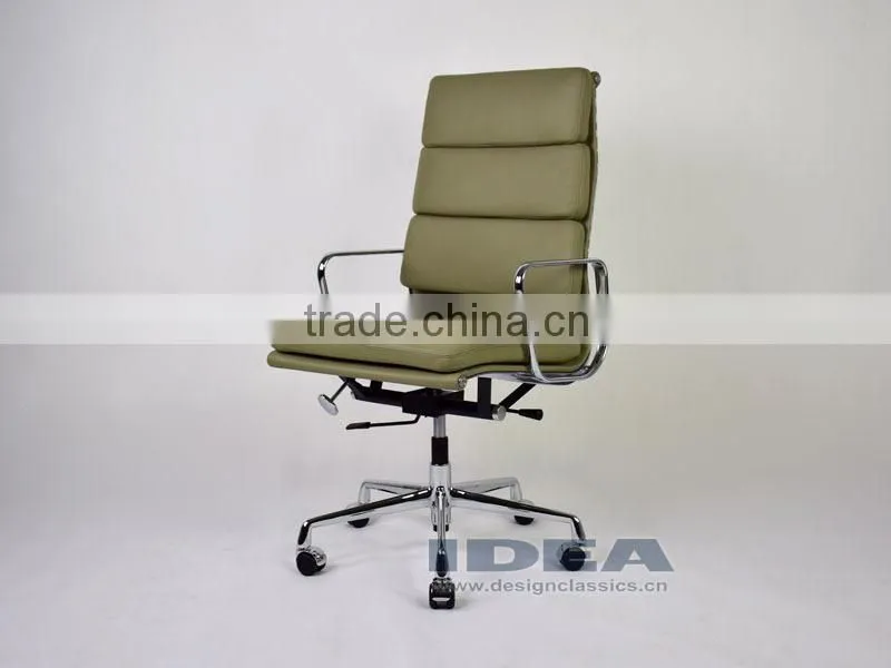 Replica EA219 Charles and Ray High Back Soft Pad Desk Chair- Grey Color Genuine Leather