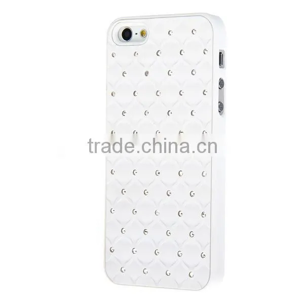Set Screen Protector Stylus And Case For Iphone 5 , Hard Sky Blue Bling Diamond Plastic Mobile Phone Shell