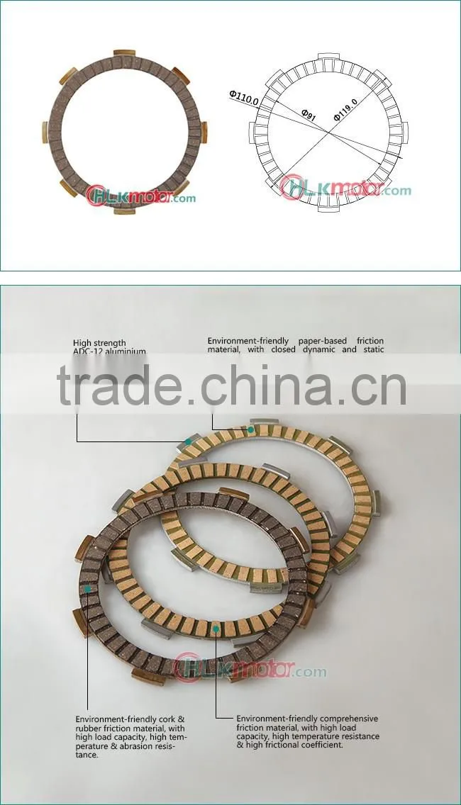 Motorcycle Clutch Plate for CG125 / CD100 / Jaguar / Legenda / Unicorn / XL125