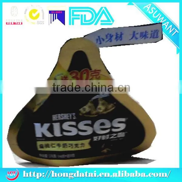 triangle plastic stand up bag for food