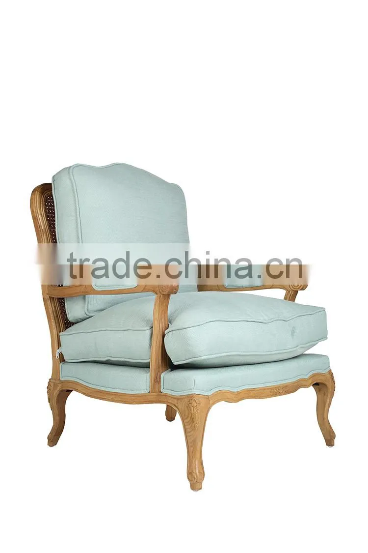 vintage wood frame armchair