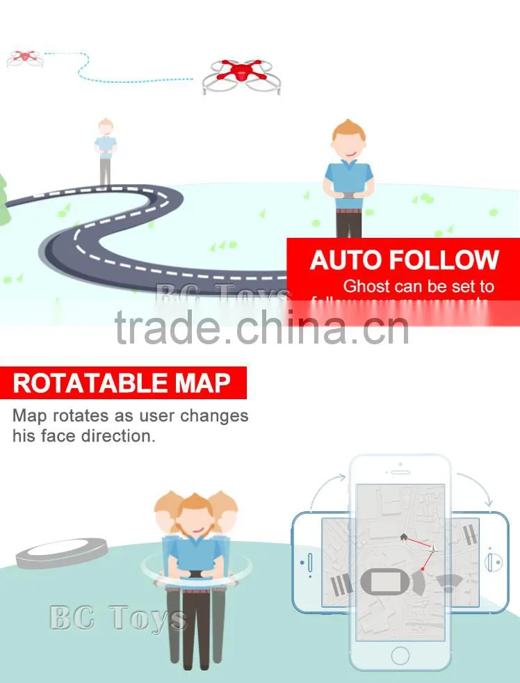 Hot sale Ghost rc quadcopter flying drone with gps and camera hd.
