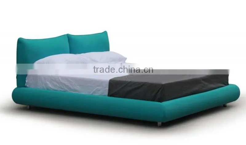 French style leather fabric double bed (A-B42)