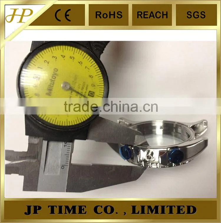 customer size OEM CNC polished stainless steel watch case 316L rotating bezel 5 ATM water resistant
